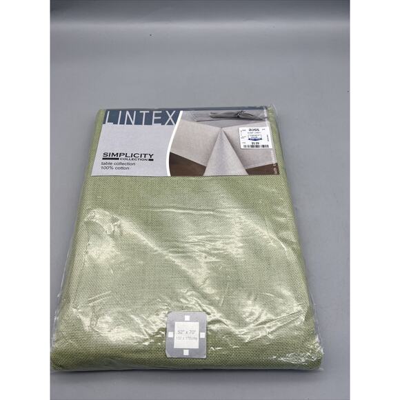 Lintex Tablecloth Simplicity Collection 100% Cotton Green Rectangular 52x70 - Picture 1 of 7